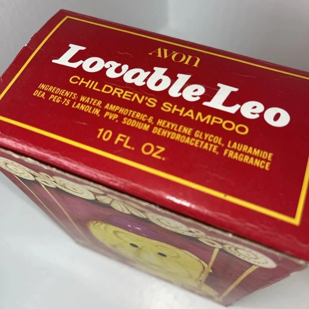 🆕Avon Vintage 1974 NOS boxed “Loveable Leo” Lion shampoo/ plastic bank kitschy‎